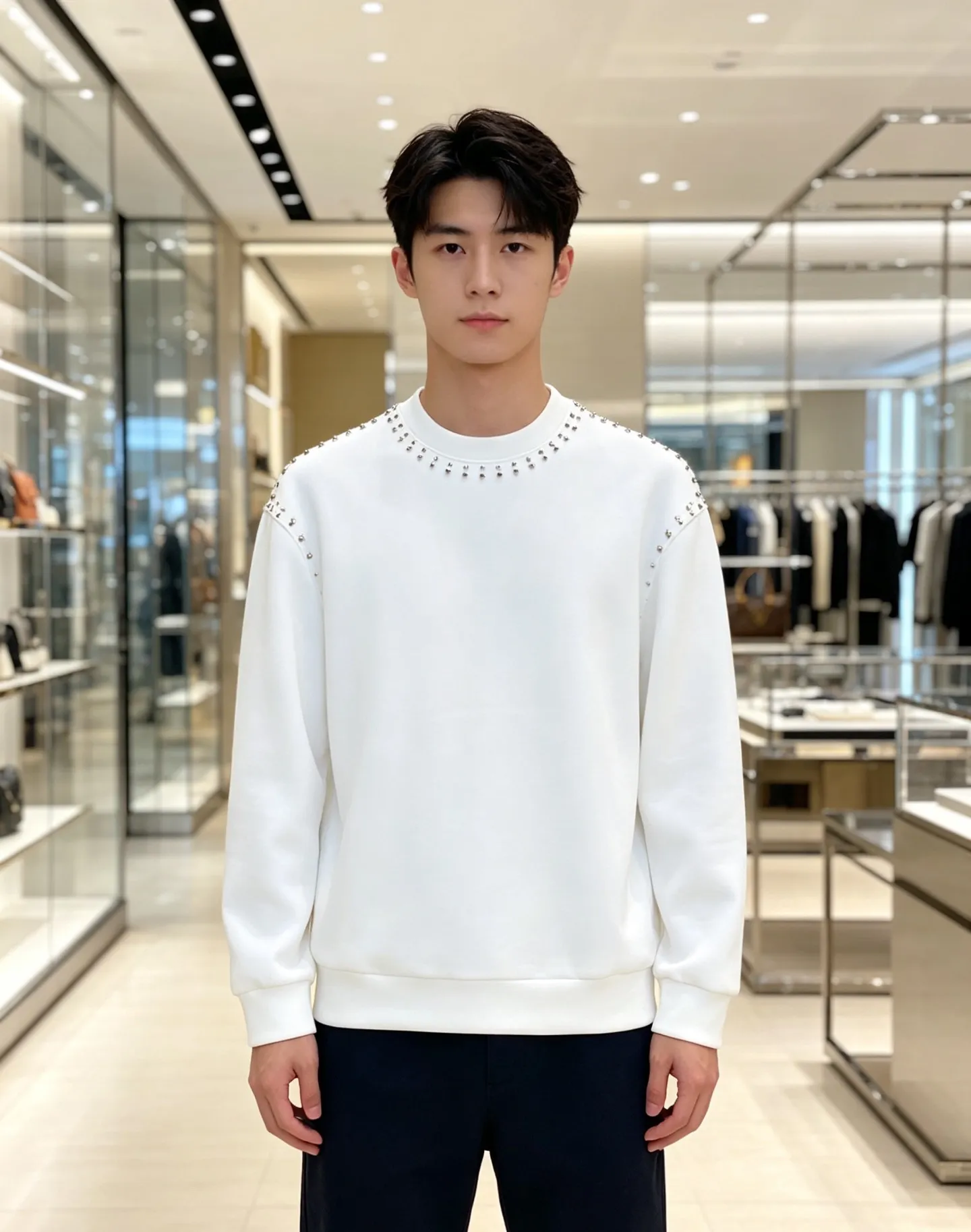 Louis Vuitton/Louis Vuitton Heavy Duty Rivet Crew Neck Sweatshirt